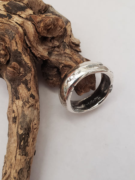 Organic Sand Cast Sterling Ring