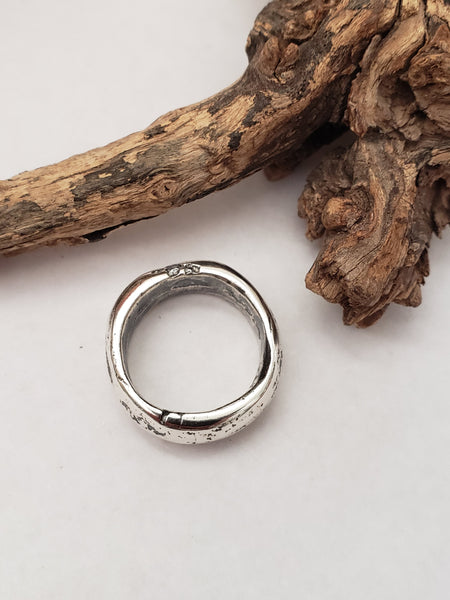 Organic Sand Cast Sterling Ring