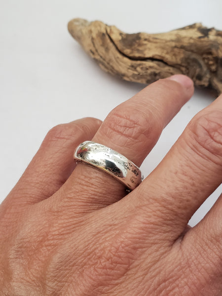 Organic Sand Cast Sterling Ring