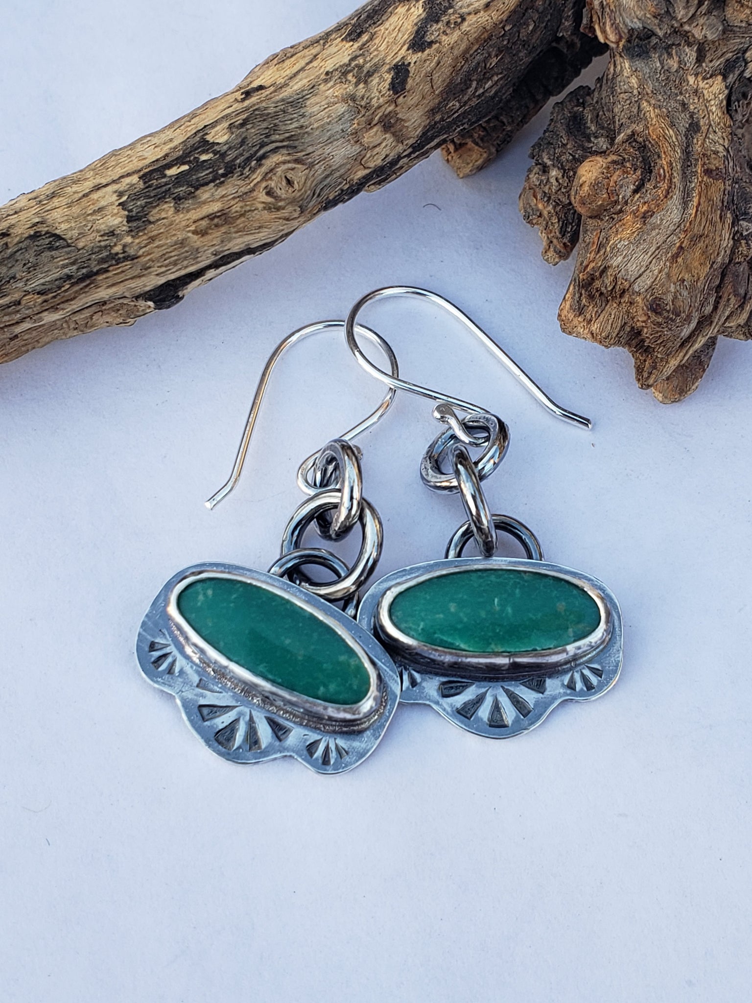 Green Turquoise Earrings