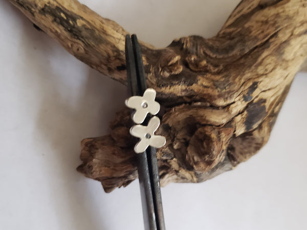 Recycled Sterling Silver Flower Earrings